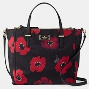 KATE SPADE Wilson Road Floral Alyse Nylon Satchel in Poppy Floral